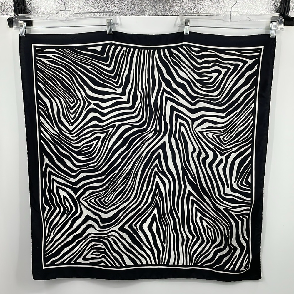 Vintage 80’s Avon Zebra Print Scarf 34 x 34